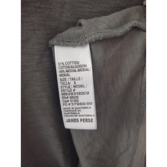 Standard JAMES PERSE Olive Grey Crew Neck T-Shirt Tee Top Women's Size 1 Small - Picture 5 of 8